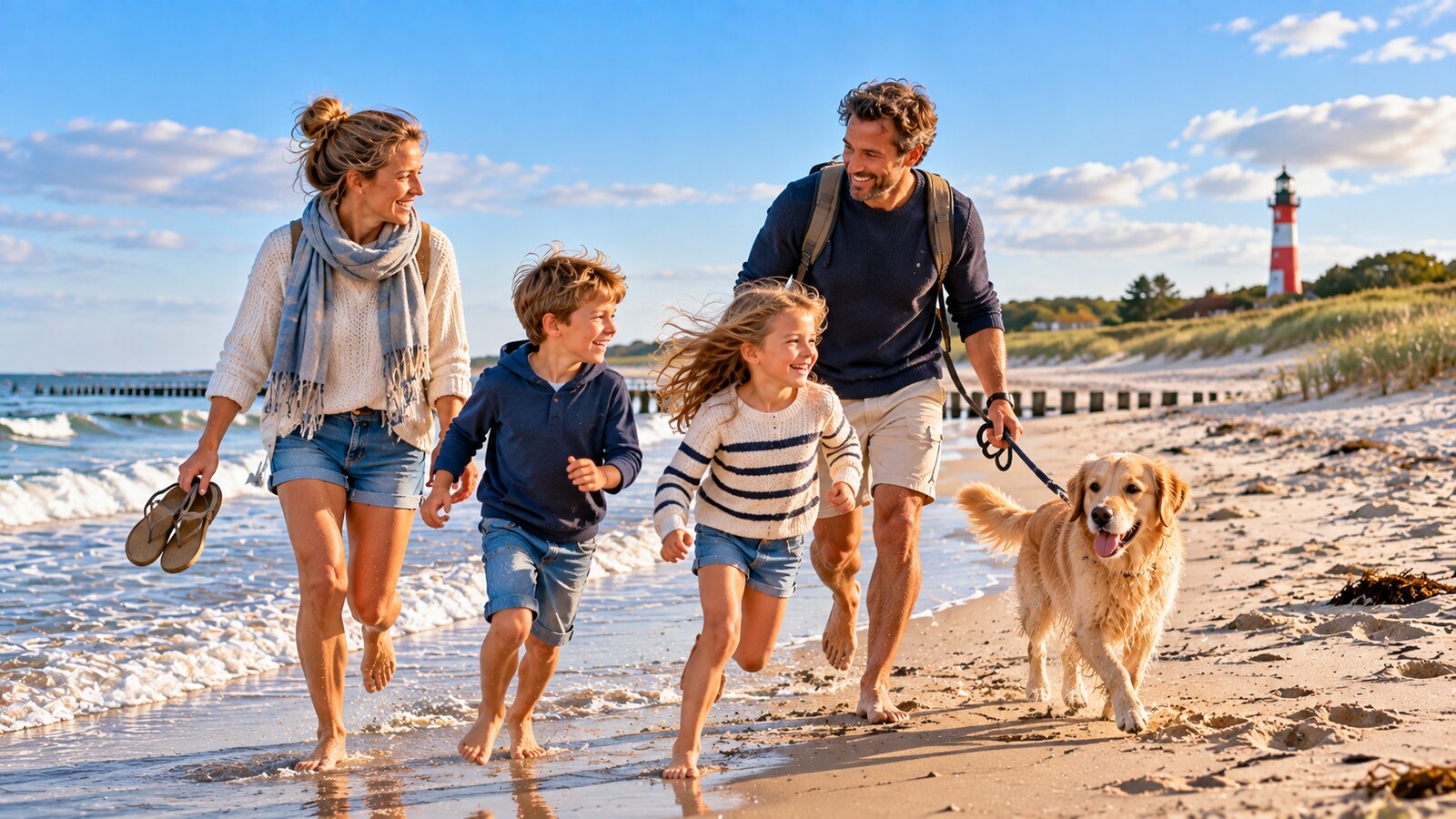 Familie am Ostseestrand