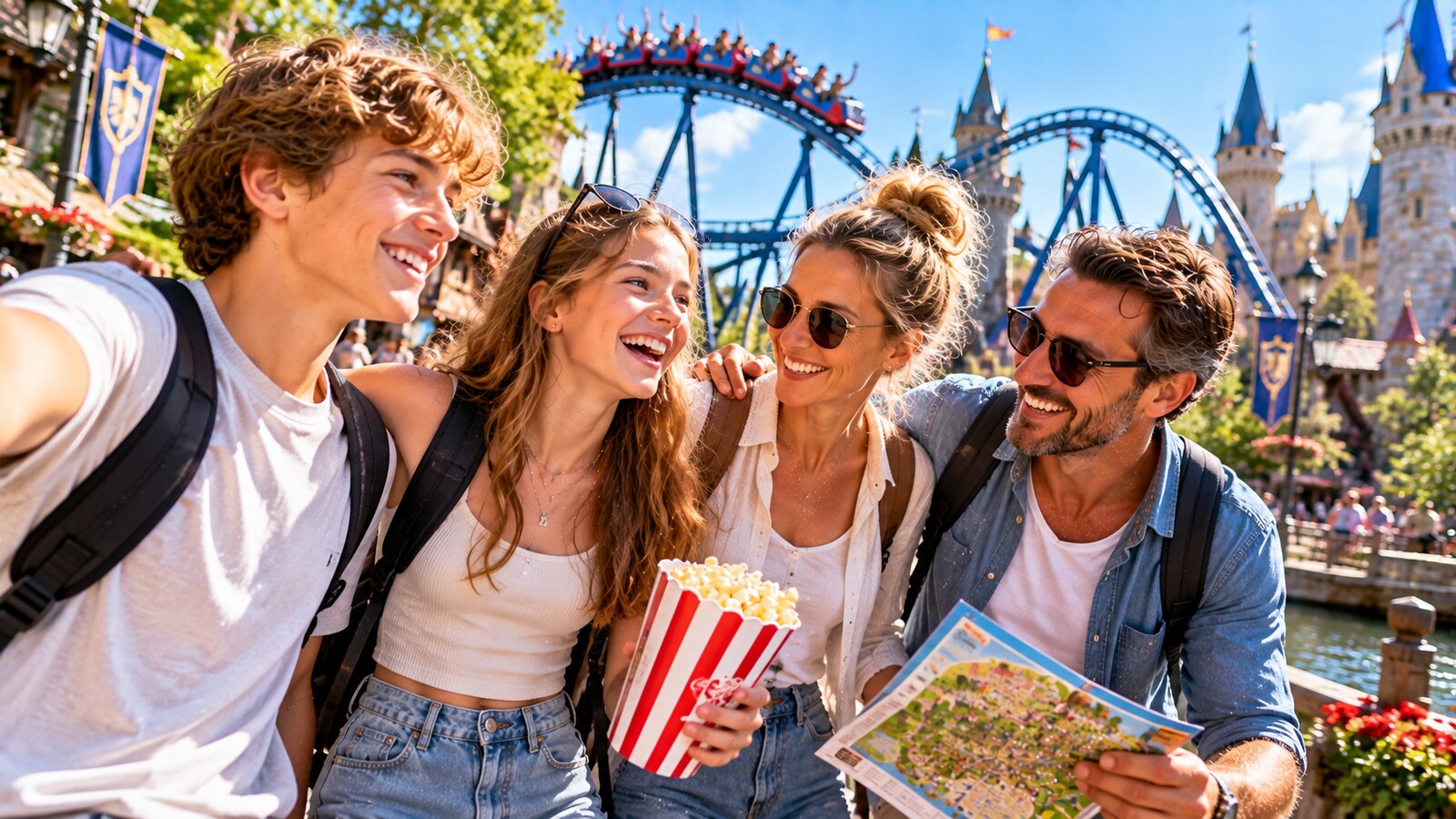 Familie im Urlaub mit Teenagern